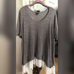 Short Sleeve Overlay Blouse